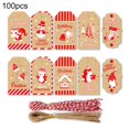 thumbnail image 2 of 100Pcs/Set Christmas Style Paper Adorable Snowman Pattern Hanging Tag Exquisite Gift Tag for Home, 2 of 9