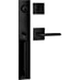 thumbnail image 3 of Berlin Modisch Full Escutcheon HandleSet Front Door Entry Handle and Deadbolt Lock Set Slim Square Single Cylinder Deadbolt and Lever Heavy Duty â€“ Iron Black Finish, 3 of 9
