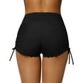 thumbnail image 7 of Charmo Women Scalloped Swim Shorts Drawstring Board Shorts Swimsuit Bottom, 7 of 7