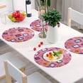 thumbnail image 5 of Round Placemats Plate Mats 15 Inch Non-Slip Heat Resistant Washable PVC Set Table Decoration for Kitchen Dining Colorful Cartoon Halloween Icons, 5 of 5
