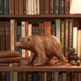 thumbnail image 2 of 8" Wooden Hand Carved Bear Statue Handcrafted Handmade Figurine Sculpture Lodge Cabin Home Decor Accent Decoration Art, 2 of 9