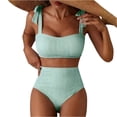thumbnail image 2 of Women's Tie Shoulder Bikini Sets 2 Piece Swimsuits High Waisted Bathing Suits Green XL, 2 of 4