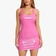 thumbnail image 2 of Gibobby Vestido casual de verano para mujer Moda mujer sólido cuello en U sin mangas cuero Mini bolso Hip Night Club vestido(Rosa,XL), 2 of 5