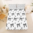 thumbnail image 5 of Erosebridal Black Cartoon Bowknot Queen Sheet Sets,Kawaii Bow Girls Bed Set For Teens 4 Pieces, 5 of 6