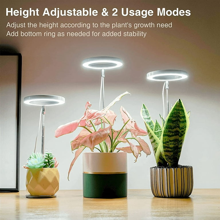 LED Grow Light Stable Full Spectrum Automatic Timer Height Adjustable USB  Growing Lamp LED Plant Light Halo For Indoor Plant