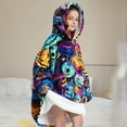 thumbnail image 2 of NIEWTR Toddler Kids Boys Girls Flannel Robes Soft Warm Hooded Bathrobes Baby Fall Winter Printed Sleepwear with Belt for Unisex Size 2-13T(B-Blue,7-16 Years), 2 of 5