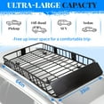 thumbnail image 3 of HECASA Upgrade Adjustable Roof Rack Cargo Carrier with Extension,64" x 39" x 6'' Universal, 250LBS Weight Capacity Heavy Duty Steel Car SUV ,Top Luggage Storage Holder Basket for Travel, 3 of 14