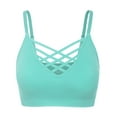 thumbnail image 2 of KOGMO Women's Front V-Lattice Bralette with Adjustable Straps and Removable Bra Pads, 2 of 6
