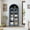 Blue, variant on 63"H Tall Arched Kitchen Pantry - 5-Tier Storage Cabinet with Adjustable Shelf and 2 Glass Doors, Versatile Organizer Cupboard for Kitchen, Dining Room, Living Room