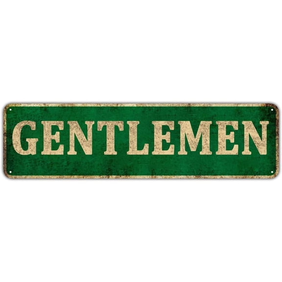 Gentlemen Room Restroom Vintage Tinplate Retro Metal Sign 4" x 16"