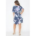 thumbnail image 5 of Vintage Navy Pink Floral Ruffle Trim Midi Dress, 5 of 5