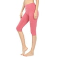 thumbnail image 3 of Zenana Women's Essential Basic Cotton Spandex Stretch Below Knee Length 15" Leggings, 3 of 4