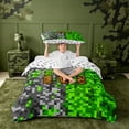 thumbnail image 2 of meiyoeat Classic Pixel Twin Duvet Cover For Boys,Monogram Letter M Twin Bedding,Reversible,2pcs,1 Duvet Cover and 1 Pillowcase, 2 of 6