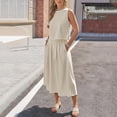 thumbnail image 2 of ZToonmas Women's Striped Crop Top and A-Line Midi Skirt Set Sleeveless Two-Piece Outfit for Spring and Summer, 2 of 6