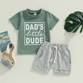 thumbnail image 4 of Gerichy Baby Boy Outfits Toddler Baby Boy Summer Clothes Letter DAD'S little DUDE Print Shorts Set 0 6 12 18 24 Months Outfits Baby Boys Summer Outfit, 4 of 7