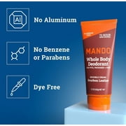 Mando Whole Body Deodorant for Men - Invisible Cream - Aluminum Free - Bourbon Leather - 2.2oz