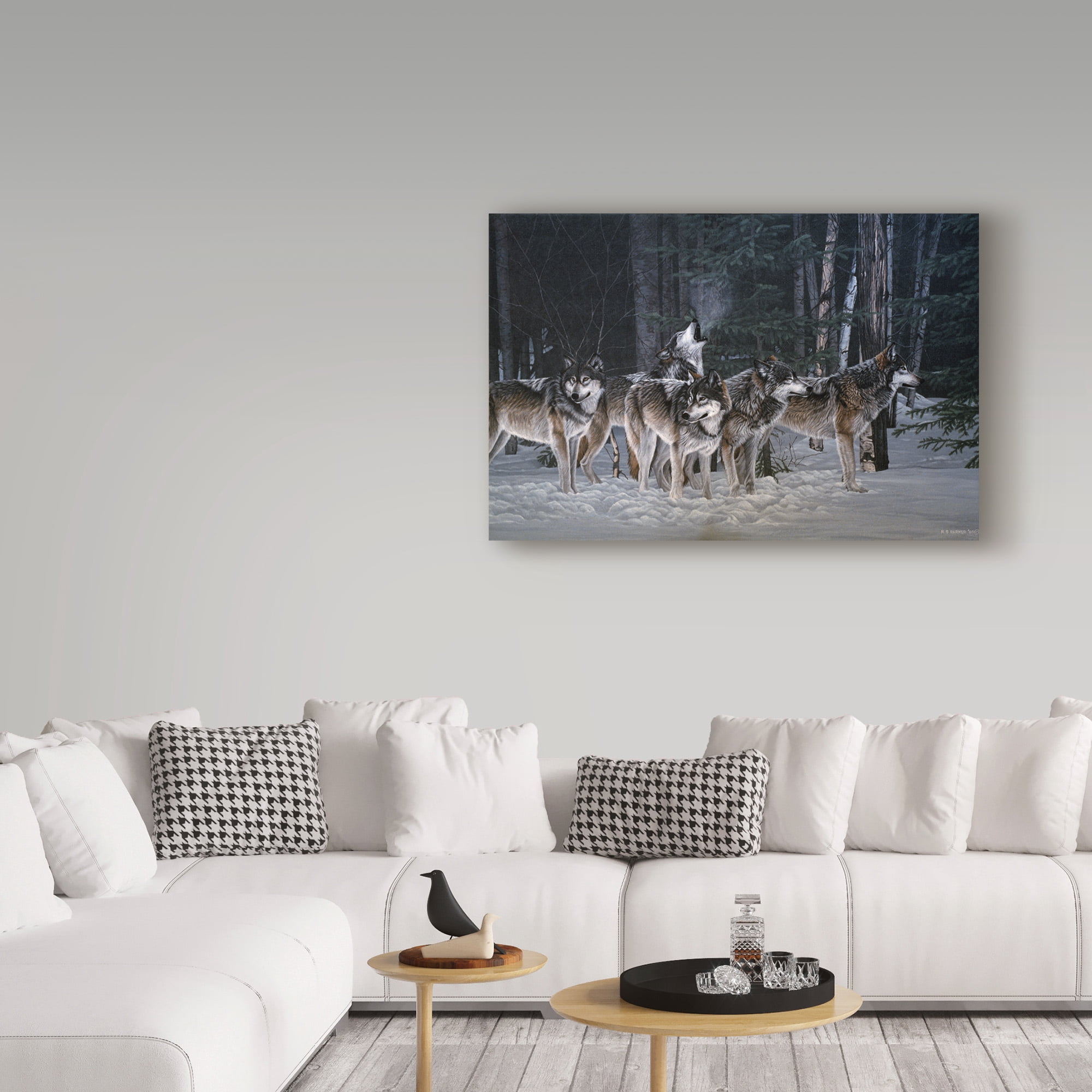 Trademark Fine Art 'Breaking The Silence Wolves' Canvas Art by Ron Parker