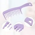 thumbnail image 3 of 1 Pc Women Comfortable Wide Tooth Comb for Curly Thick Wavy Wet Hair Purple PP, 3 of 6