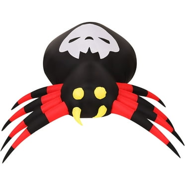 Haunted Hill Farm 6-ft. Wide Prelit Spider with Disco Lights Halloween Blow Up, Airblown Inflatable, HISPIDER063-L