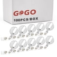 thumbnail image 1 of GOGO 100PCS Secure Retractable Badge Holder ID Reel Clip On Card-Transparent White, 1 of 8
