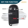 thumbnail image 4 of AKS KEYS Replacement for Chrysler Key Fob 4 Buttons (Lock, Unlock, Trunk & Panic) That Use FCC M3M-40821302 and Part Number 68155686AB - 434 MHz, 4 of 6