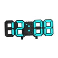 thumbnail image 3 of Digital Alarm Clock Large Display LED Wall Clock for Bedside Home Study Room Black and Blue, 3 of 9