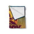 thumbnail image 2 of Lettering Soft Flannel Fleece Throw Blanket, Enjoy the Summer Holidays Typographic Tropical Scene with Palm Trees and Sun, Cozy Plush for Indoor and Outdoor Use, 50" x 60", Multicolor, by Ambesonne, 2 of 5