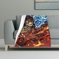 thumbnail image 6 of Demon Slayer Anti-Pilling Flannel 32"X48" Super Soft Plush Air Condition Quilt Fluffy Warm Cozy Decorative Blankets, 6 of 7