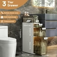 thumbnail image 5 of IDEALSOUL Bathroom Storage,3-Tiers Slim Waterproof Narrow Storage Cabinet,Storage Floor Cabinet with Drawers for Small Spaces,2pcs, 5 of 12