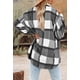 thumbnail image 2 of Camisas a cuadros cepilladas para mujer, manga larga, franela, solapa, botones, chaqueta con bolsillos, 2 of 3