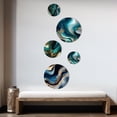 thumbnail image 3 of Designart "Flowing Vibrant Blue and Gold Art II" Transitional Metal Wall Art Set of 5 Piece, 3 of 5