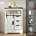 thumbnail image 6 of LUXOAK 24" Floor Cabinet, Farmhouse Storage with 3 Drawers & Adjustable Shelf, Sliding Barn Door, 6 of 7