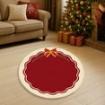 thumbnail image 4 of AuroraX Minimalist Stylish Christmas Tree Skirt Red Cozy Tree Mat 23" for Xmas Holiday Part Home Decorations, 4 of 7