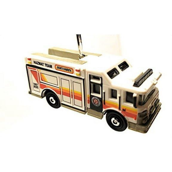 Hazmat Team Fire Truck Christmas Ornament 1:64 White