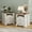 Antique White, variant on OKD Nightstand with Charging Station, Rustic End Table with 2 Drawers Farmhouse Side Table with 3-tier Storage Space Bedside Cabinet for Bedroom Living Room, Natural Oak