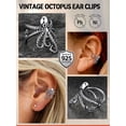 thumbnail image 5 of FaithHeart Octopus Ear Cuff for Women Men 925 Sterling Silver Animals Clip On Earrings No Piercing Retro Adjustable Cartilage Earrings Jewelry Gifts for Girlfriend 1 Piece, 5 of 10