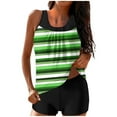 thumbnail image 2 of Trajes de baño tankini para mujer Trajes de baño de dos piezas con espalda de tiras y estampado conservador para mujer Traje de baño de dos piezas para mujer, 2 of 5