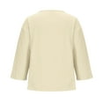 thumbnail image 5 of Sevevn Fashion Women Long Sleeve Solid Color Comfortable Breathable--Neck Shirt Savings Up to 30% Off Beige M, 5 of 9