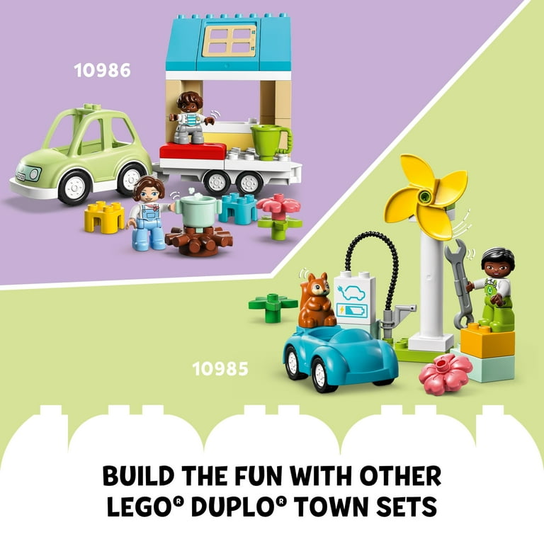 LEGO DUPLO Construction Tower Crane & Construction 10933 Creative Building  Playset with Toy Vehicles; Build Fine Motor, Social and Emotional Skills;