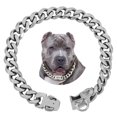 thumbnail image 1 of Gold Stainless Steel Dog Collar with Cuban Link Chain Heavy Duty Chew Proof Training Collar for Dogs(14" Gold), 1 of 7