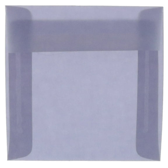 JAM Paper 5.5x5.5 Translucent Envelopes, Purple, 25/Pack, Wisteria Purple