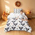 thumbnail image 3 of Homewish Cartoon Bat Twin Comforter Sets, Halloween Wildlife Bedding Set,, White Gray Brown Green, Polka Dots Reversible, 2pcs 1 Comforter and 1 Pillowcase, 3 of 5