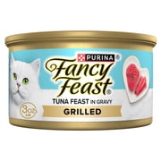 Purina Fancy Feast Grilled Tuna Feast Gourmet Wet Cat Food in Savory Gravy, 3 oz, 24 Pack