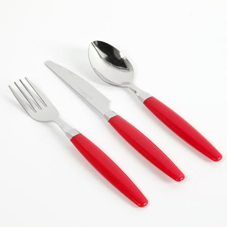 Handle 12 Piece - Palmdale 12 pc Flatware Set, Red