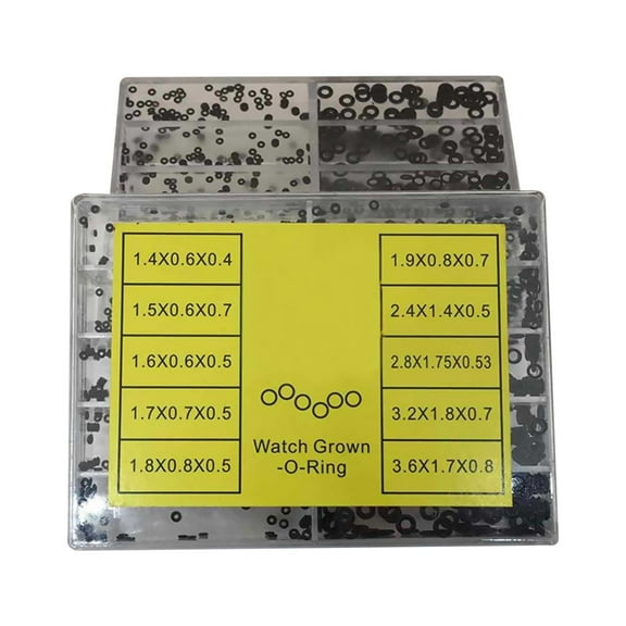 500Pcs Watch Crown O-Ring Set Waterproof Seal Kit for Watch Repairing, 10 Sizes, Rubber Material