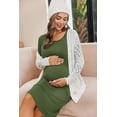 thumbnail image 3 of Ekouaer Women Maternity Nightgown Labor Delivery Nursing Gown Hospital Breastfeeding Dress Button Down Long Sleeve Sleepwear, 3 of 4