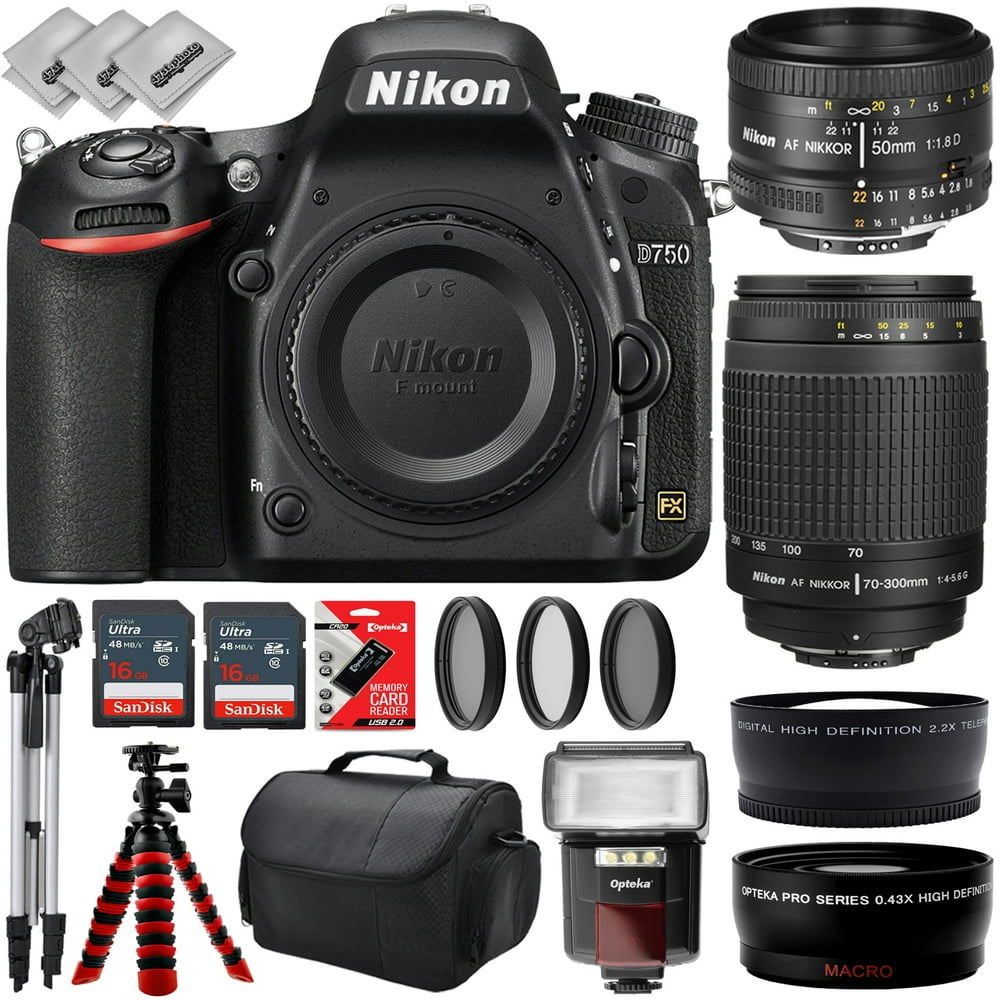 Nikon D750 Digital SLR camera W/ Nikon 50mm 1.8D Nikon 70300mm