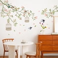 thumbnail image 2 of Calcomanías de flores de cerezo para pared, pegatinas de pared de árbol y pájaros, pegatinas de pared florales grandes y murales, calcomanías de pared de flores, 2 of 5
