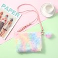 thumbnail image 4 of Jiibva Soft Plush Shoulder Bag Colorful Rainbow Handbags Crossbody Bags Envelope Package with Adjustable Shoulder Straps, 4 of 7