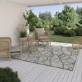 thumbnail image 3 of HOMETRENDS 8 ft. x 10 ft. Green and Tan Flatweave Outdoor Rug, Lush Leaves, 3 of 9